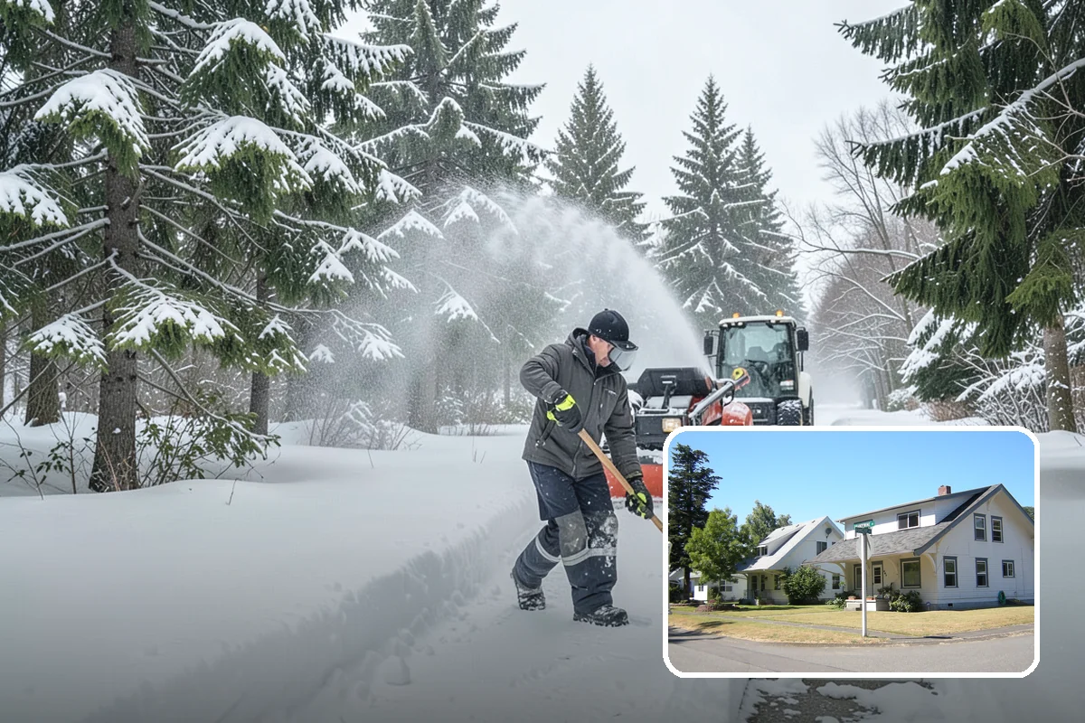 Retail Store Snow Plowing in DuPont, Pierce County, WA - Customer lot and storefront cleared before your posted open