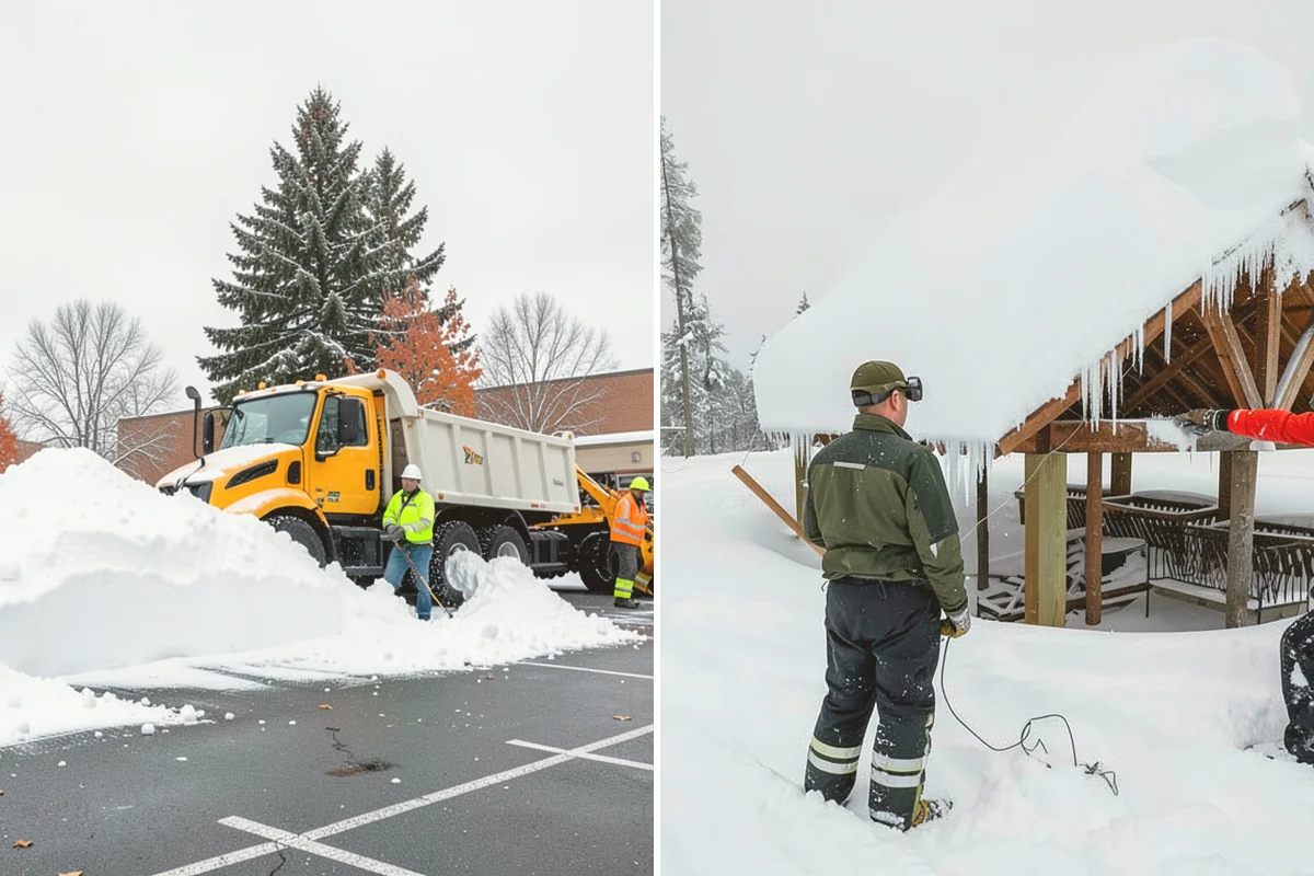 Retail Store Snow Plowing in Edmonds, Snohomish County, WA - Set a pre-open completion time based on your store hours