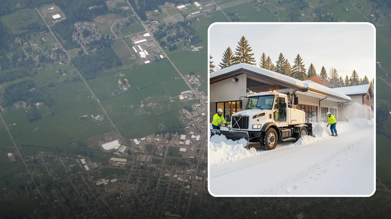 Retail Store Snow Plowing in Enumclaw, King County, WA - We plow retail storefronts and customer lots before open so shoppers reach your doors on safe, clear pavement.