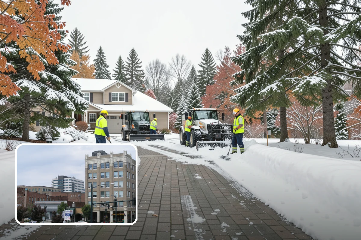 Retail Store Snow Plowing in Everett, Snohomish County, WA - Customer lot and storefront cleared before your posted open