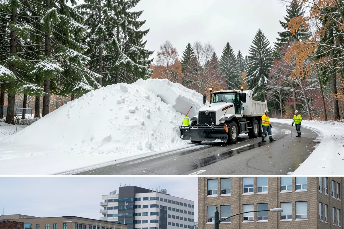 Retail Store Snow Plowing in Everett, Snohomish County, WA - Line up service before the holiday shopping season so a surprise storm never closes your doors.