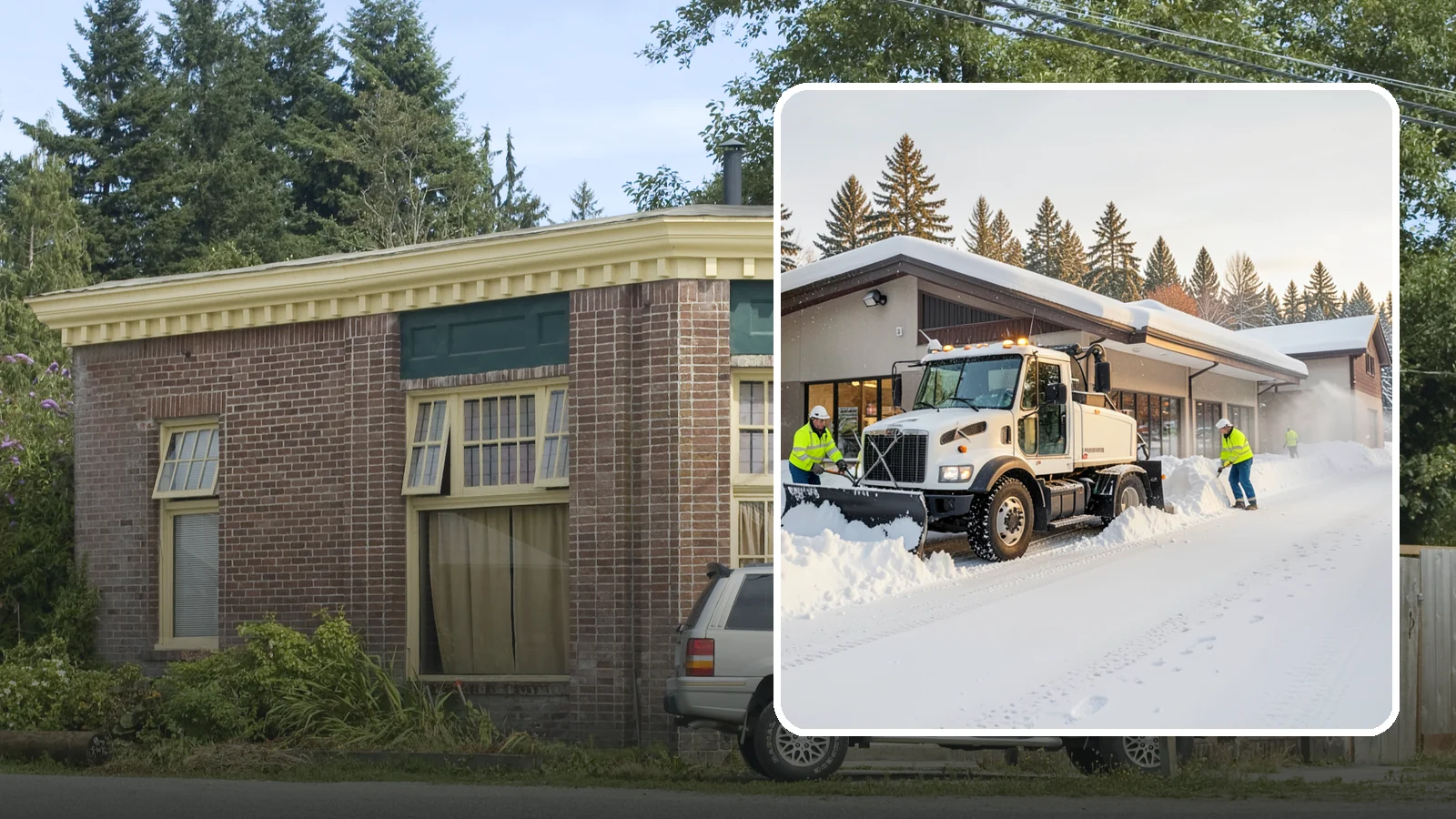 Retail Store Snow Plowing in Hamilton, Skagit County, WA - We plow retail storefronts and customer lots before open so shoppers reach your doors on safe, clear pavement.