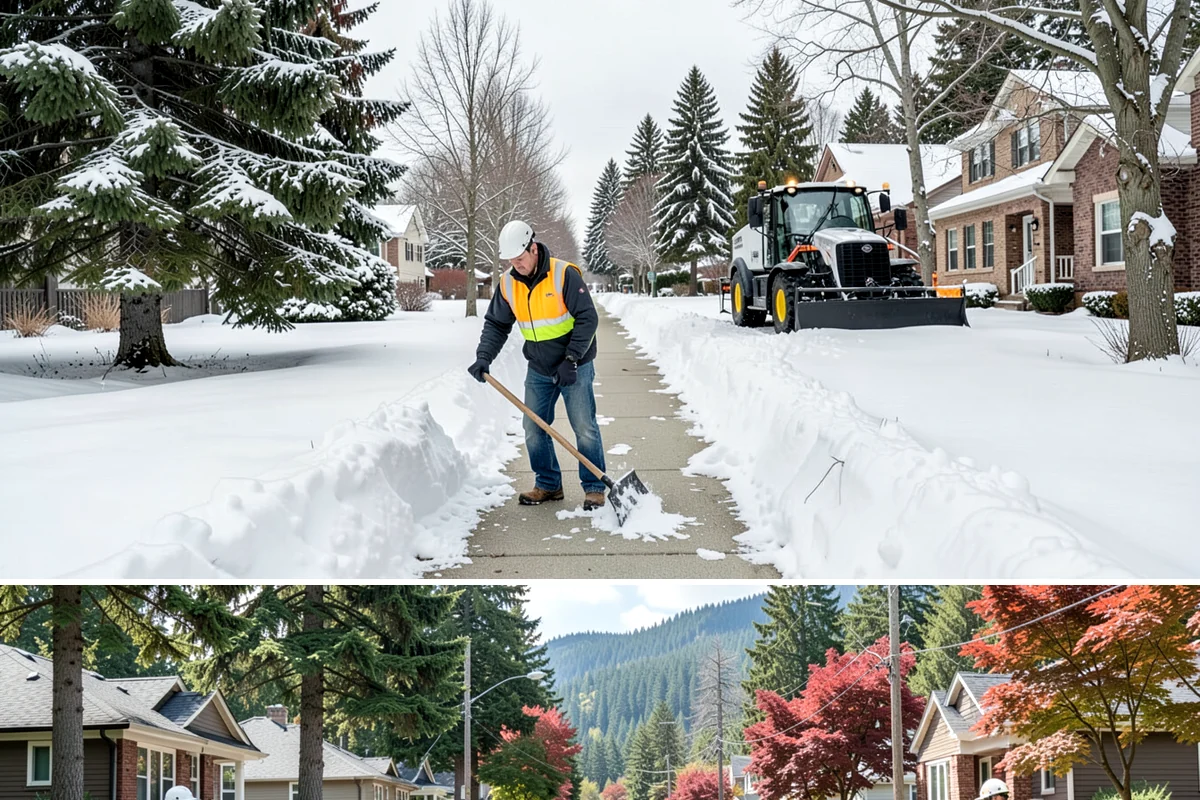 Retail Store Snow Plowing in Hunts Point, King County, WA - Line up service before the holiday shopping season so a surprise storm never closes your doors.