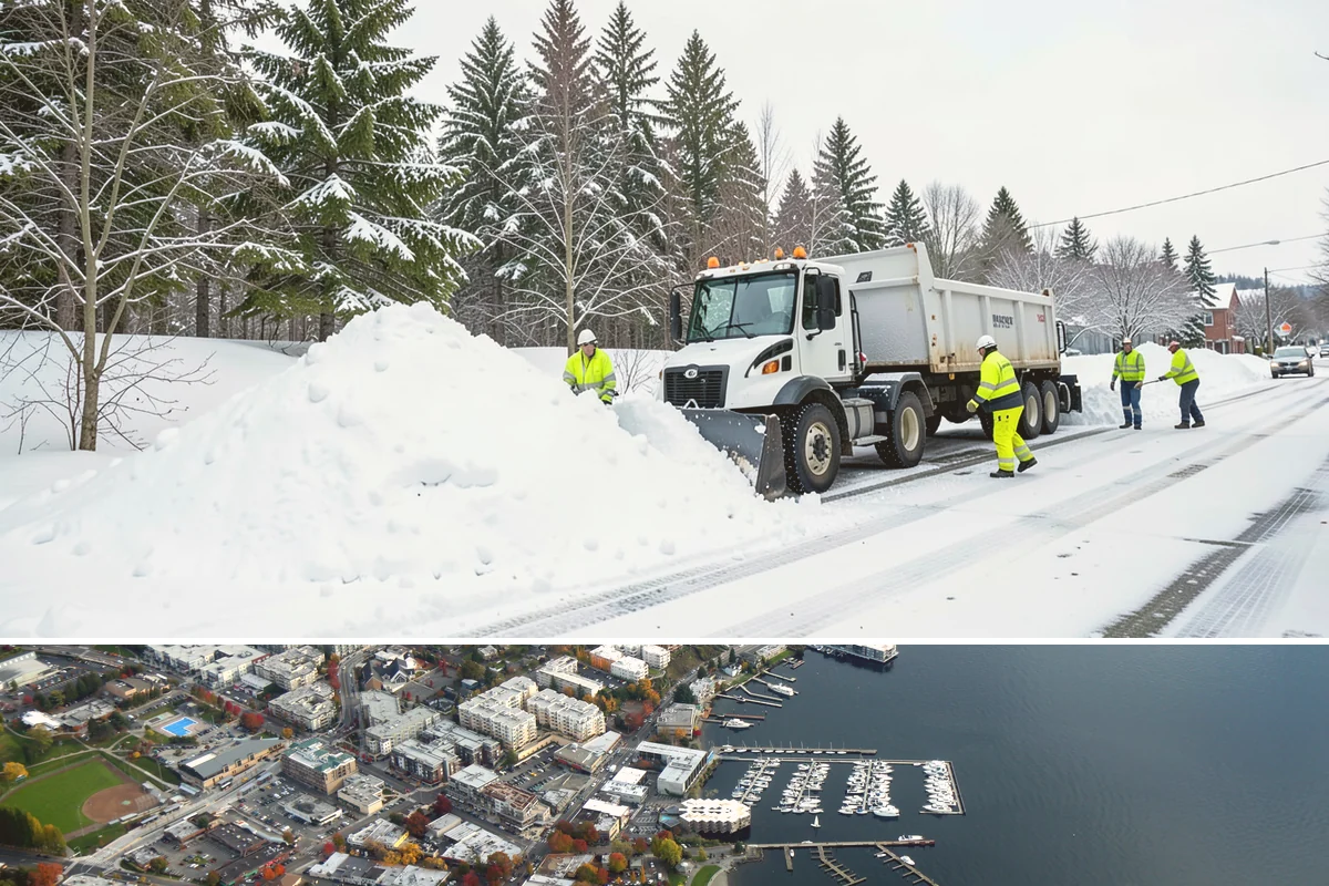 Retail Store Snow Plowing in Kirkland, King County, WA - Line up service before the holiday shopping season so a surprise storm never closes your doors.