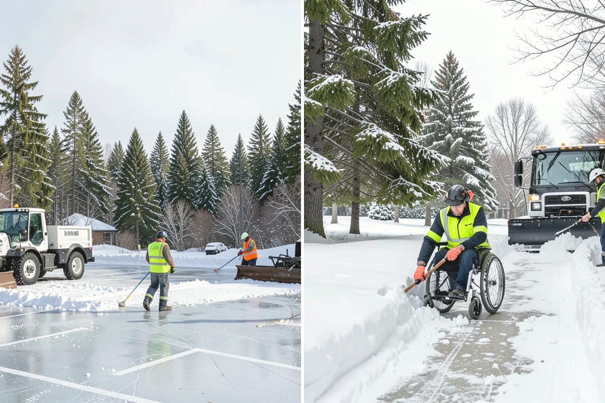 Retail Store Snow Plowing in La Conner, Skagit County, WA - Set a pre-open completion time based on your store hours