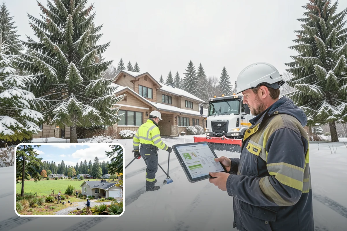 Retail Store Snow Plowing in Lyman, Skagit County, WA - Customer lot and storefront cleared before your posted open