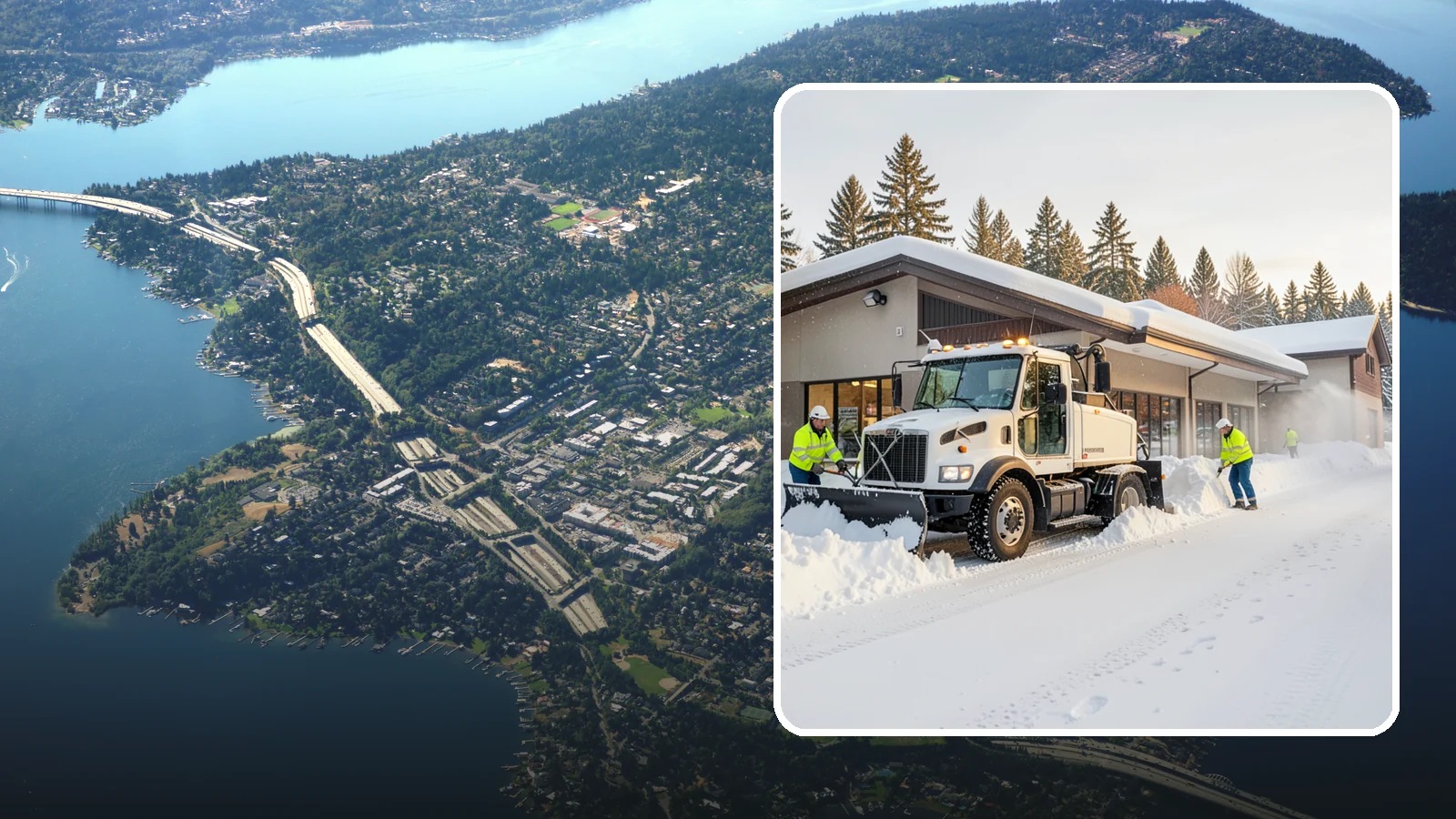 Retail Store Snow Plowing in Mercer Island, King County, WA - We plow retail storefronts and customer lots before open so shoppers reach your doors on safe, clear pavement.