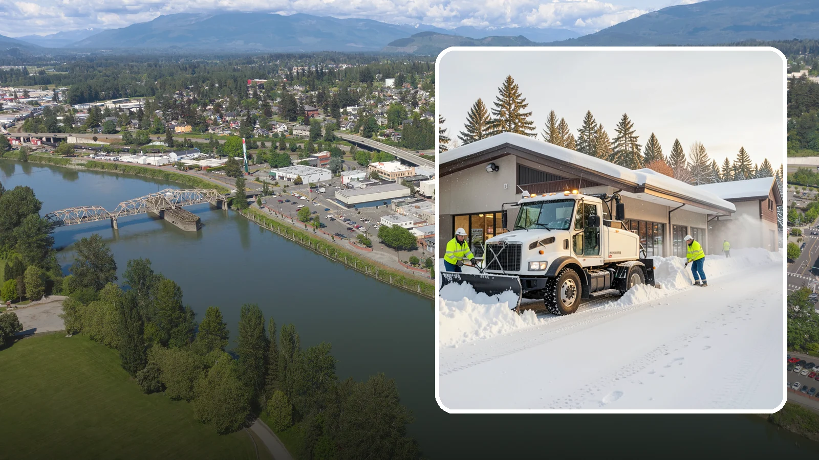 Retail Store Snow Plowing in Mount Vernon, Skagit County, WA - We plow retail storefronts and customer lots before open so shoppers reach your doors on safe, clear pavement.