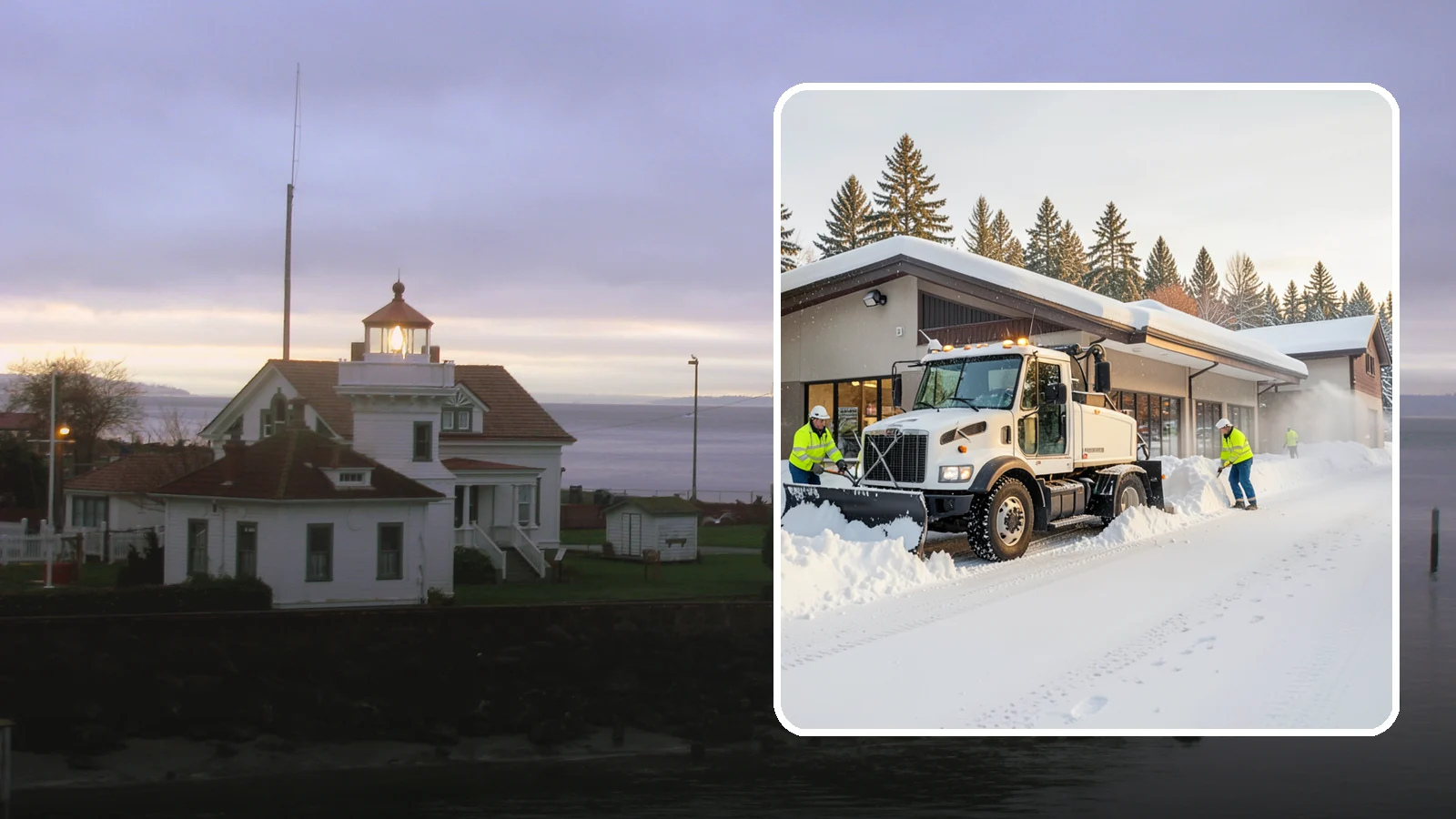 Retail Store Snow Plowing in Mukilteo, Snohomish County, WA - We plow retail storefronts and customer lots before open so shoppers reach your doors on safe, clear pavement.
