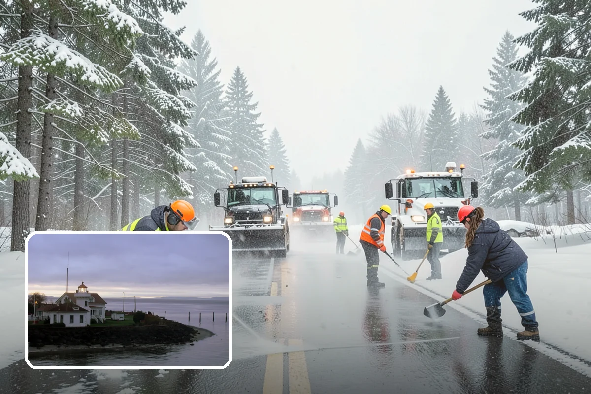 Retail Store Snow Plowing in Mukilteo, Snohomish County, WA - Customer lot and storefront cleared before your posted open