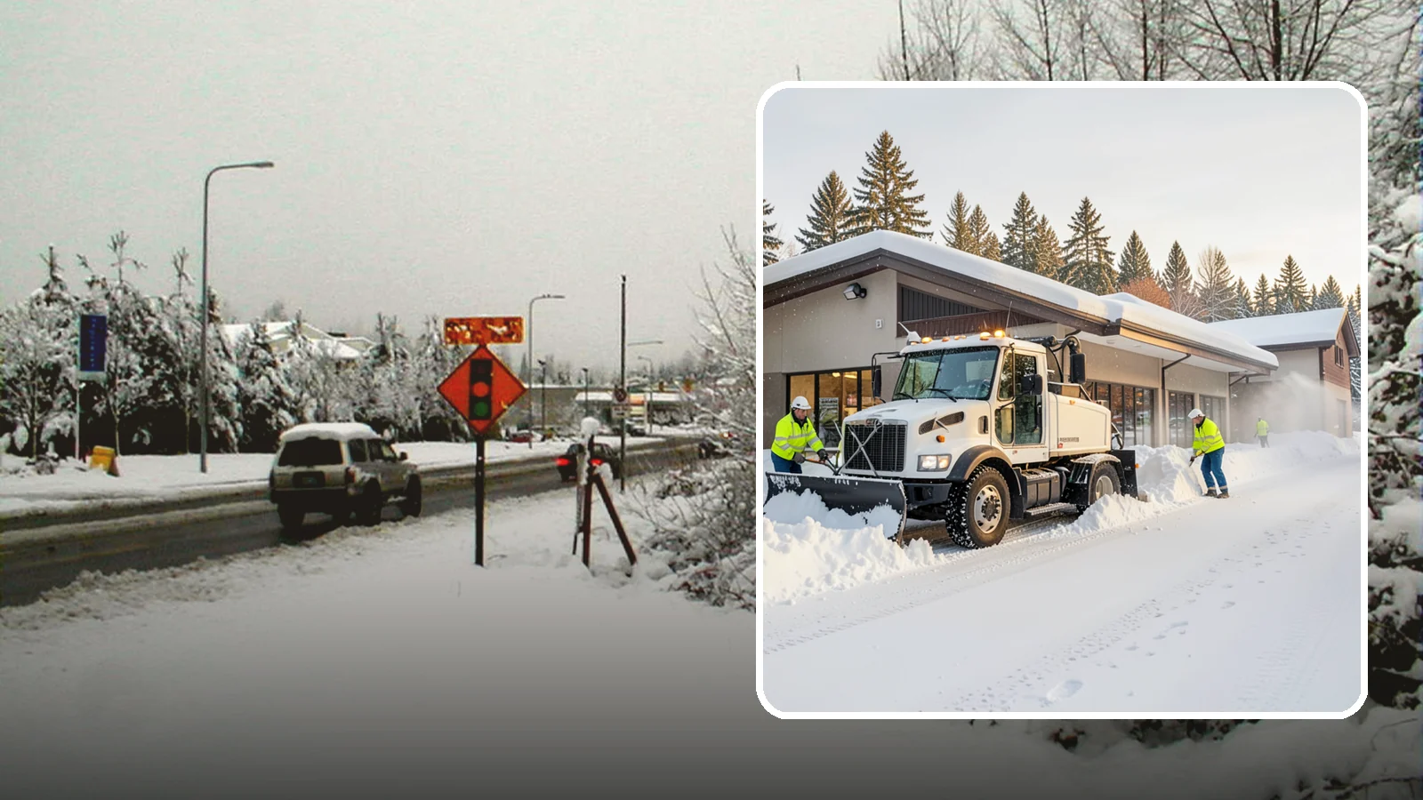 Retail Store Snow Plowing in Newcastle, King County, WA - We plow retail storefronts and customer lots before open so shoppers reach your doors on safe, clear pavement.
