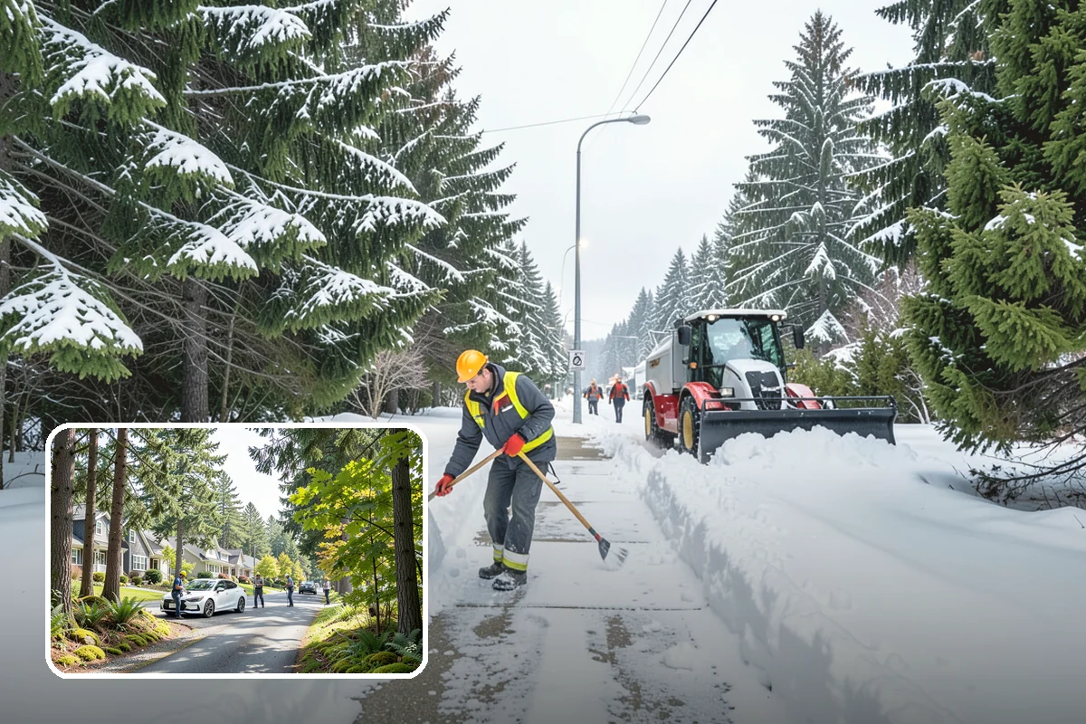 Retail Store Snow Plowing in Normandy Park, King County, WA - Customer lot and storefront cleared before your posted open