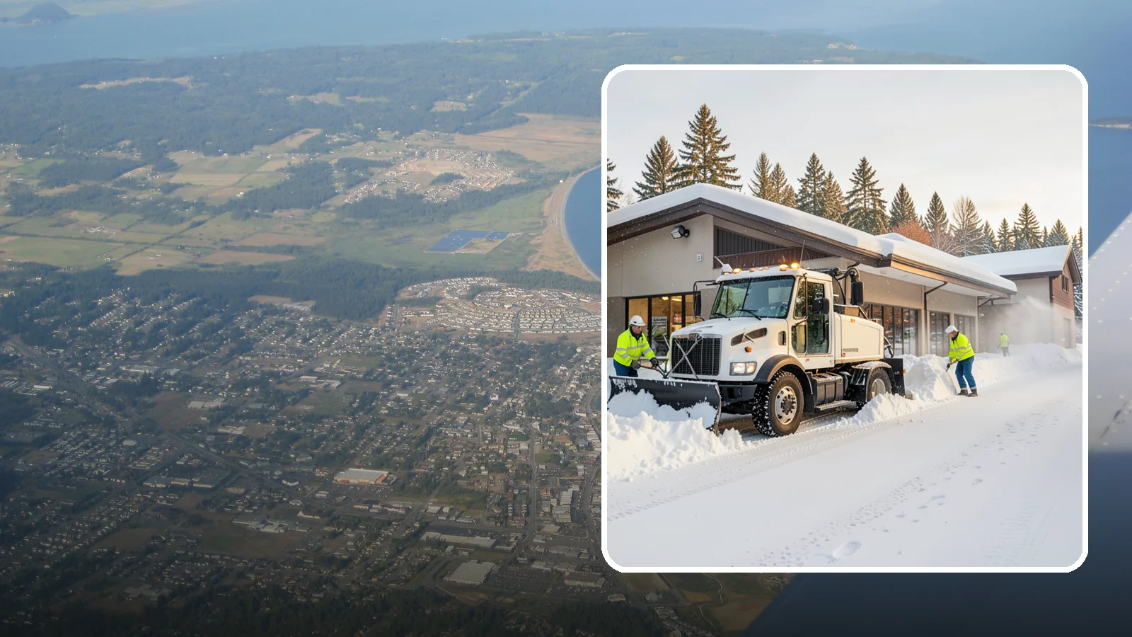 Retail Store Snow Plowing in Oak Harbor, Island County, WA - We plow retail storefronts and customer lots before open so shoppers reach your doors on safe, clear pavement.