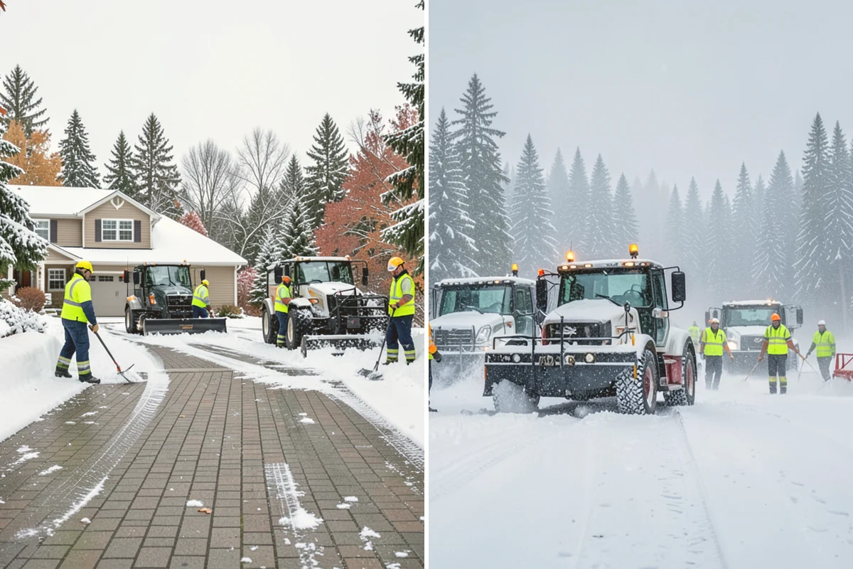 Retail Store Snow Plowing in Orting, Pierce County, WA - Set a pre-open completion time based on your store hours
