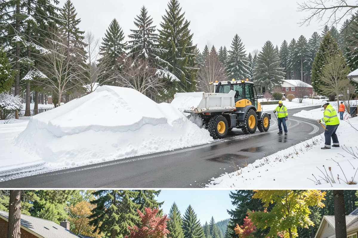 Retail Store Snow Plowing in Orting, Pierce County, WA - Line up service before the holiday shopping season so a surprise storm never closes your doors.