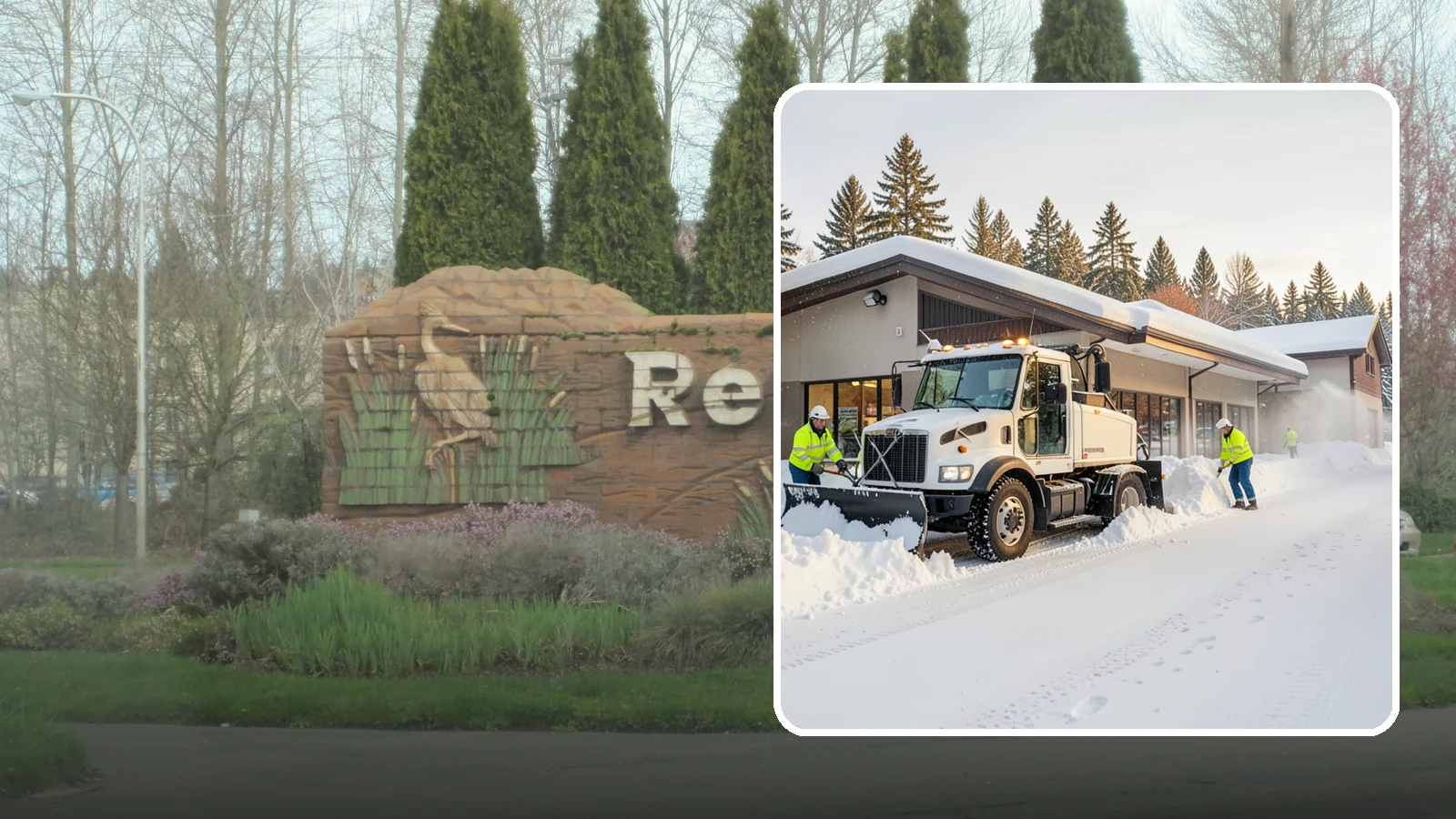 Retail Store Snow Plowing in Renton, King County, WA - We plow retail storefronts and customer lots before open so shoppers reach your doors on safe, clear pavement.
