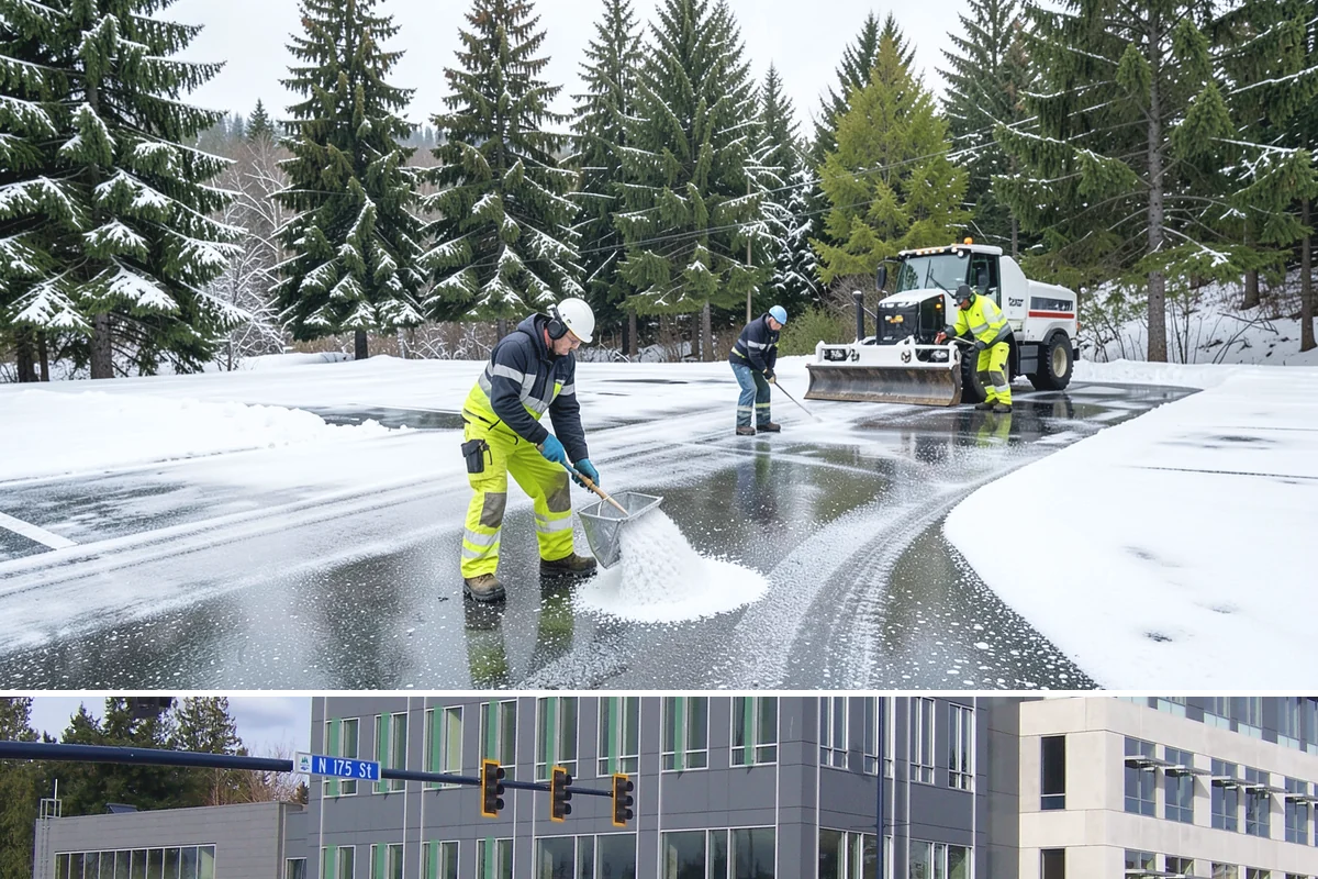 Retail Store Snow Plowing in Shoreline, King County, WA - Line up service before the holiday shopping season so a surprise storm never closes your doors.