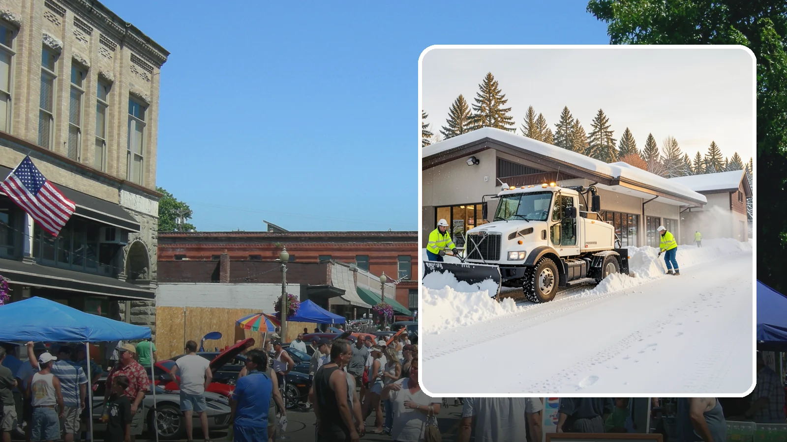 Retail Store Snow Plowing in Snohomish, Snohomish County, WA - We plow retail storefronts and customer lots before open so shoppers reach your doors on safe, clear pavement.