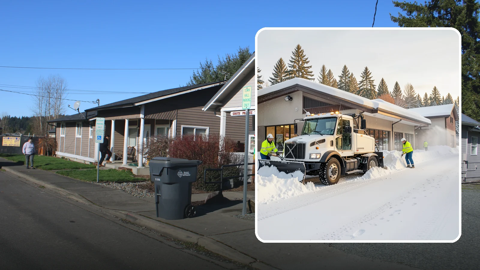 Retail Store Snow Plowing in South Prairie, Pierce County, WA - We plow retail storefronts and customer lots before open so shoppers reach your doors on safe, clear pavement.