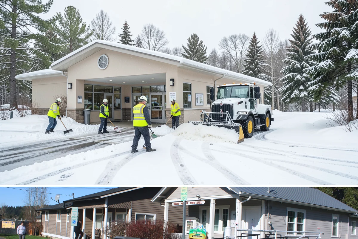 Retail Store Snow Plowing in South Prairie, Pierce County, WA - Line up service before the holiday shopping season so a surprise storm never closes your doors.