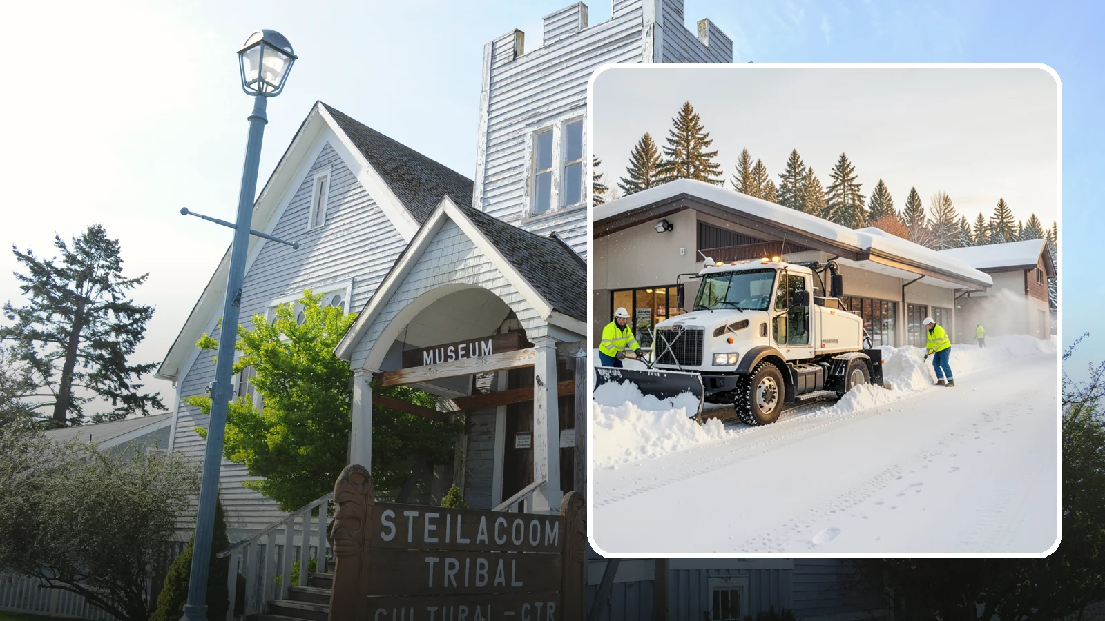 Retail Store Snow Plowing in Steilacoom, Pierce County, WA - We plow retail storefronts and customer lots before open so shoppers reach your doors on safe, clear pavement.