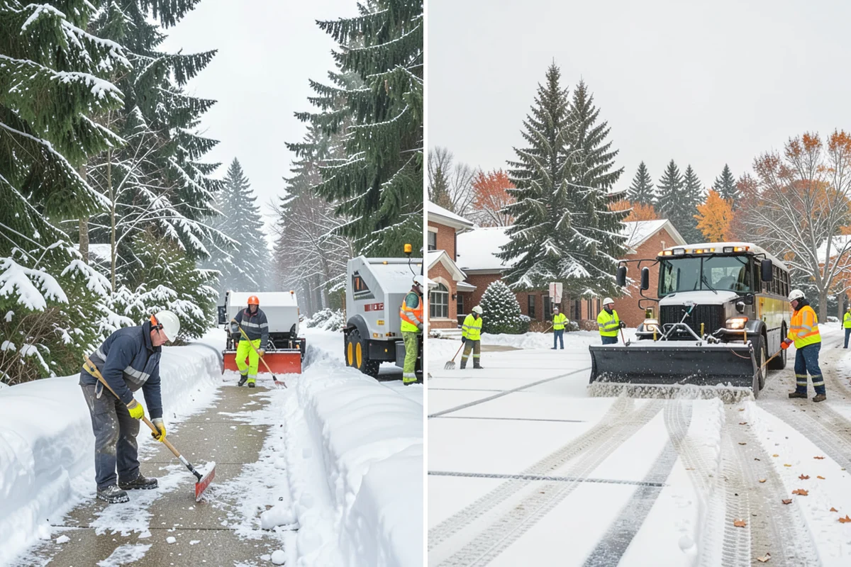Retail Store Snow Plowing in Steilacoom, Pierce County, WA - Set a pre-open completion time based on your store hours
