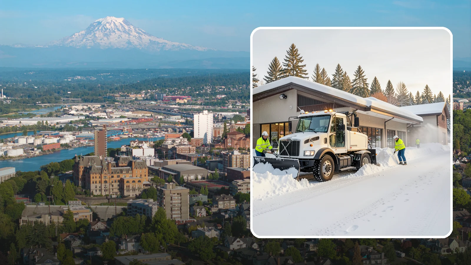 Retail Store Snow Plowing in Tacoma, Pierce County, WA - We plow retail storefronts and customer lots before open so shoppers reach your doors on safe, clear pavement.
