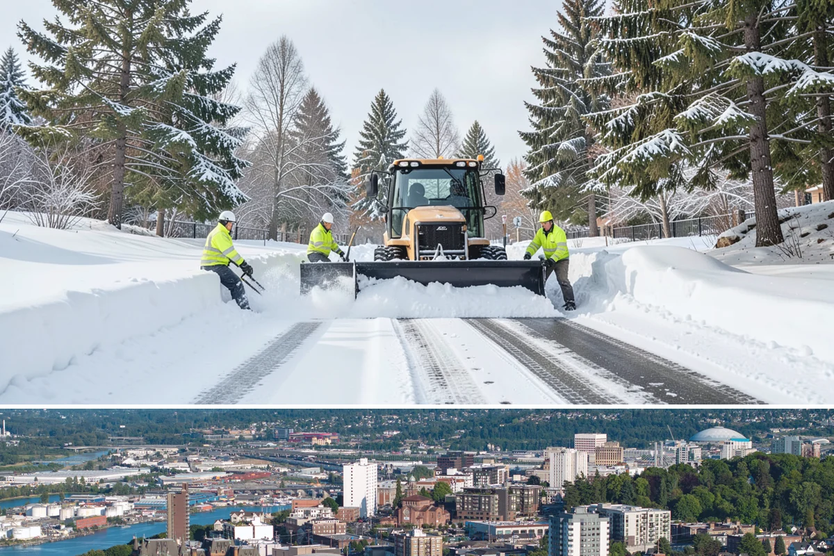 Retail Store Snow Plowing in Tacoma, Pierce County, WA - Line up service before the holiday shopping season so a surprise storm never closes your doors.