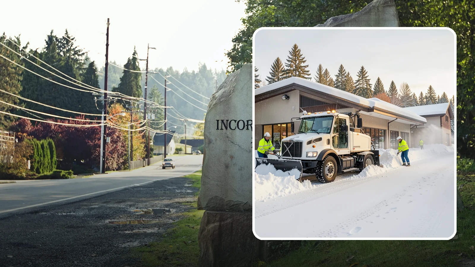 Retail Store Snow Plowing in Wilkeson, Pierce County, WA - We plow retail storefronts and customer lots before open so shoppers reach your doors on safe, clear pavement.
