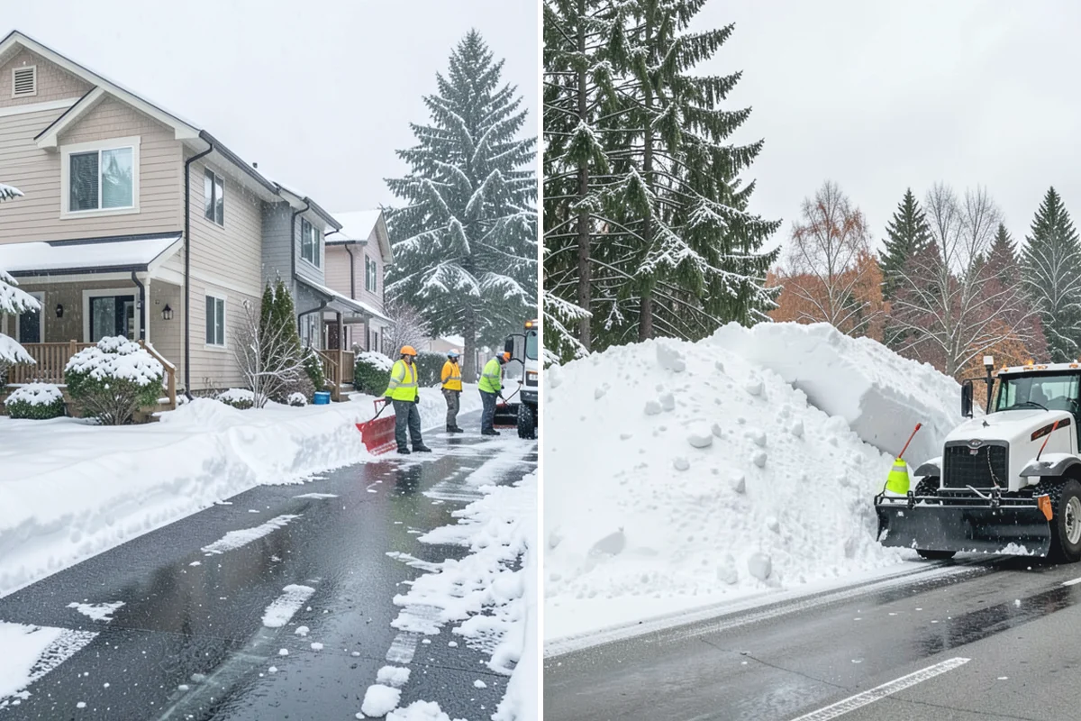 Retail Store Snow Plowing in Wilkeson, Pierce County, WA - Set a pre-open completion time based on your store hours