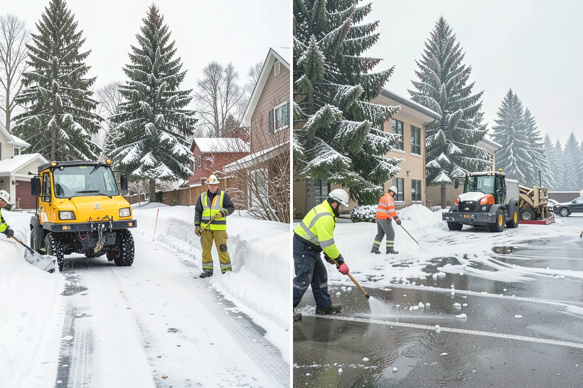 Rock Salt Application in Black Diamond, King County, WA - Clear loose snow by plow or shovel so salt contacts the ice layer directly