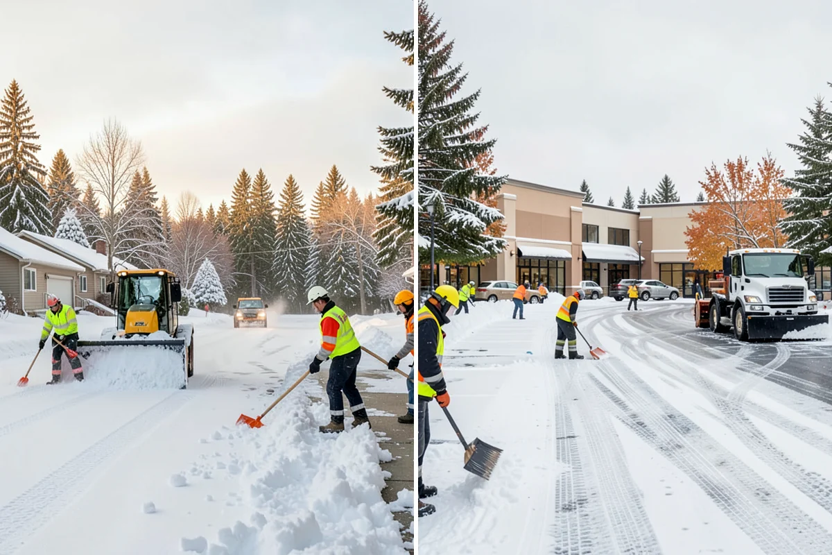 Rock Salt Application in Clyde Hill, King County, WA - Clear loose snow by plow or shovel so salt contacts the ice layer directly