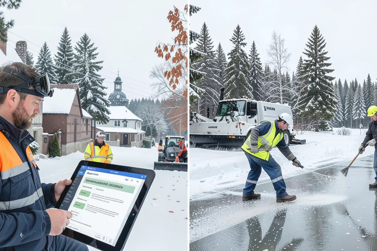 Rock Salt Application in Coupeville, Island County, WA - Clear loose snow by plow or shovel so salt contacts the ice layer directly