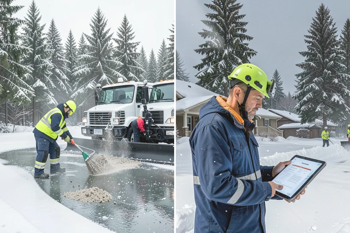 Rock Salt Application in Duvall, King County, WA - Clear loose snow by plow or shovel so salt contacts the ice layer directly