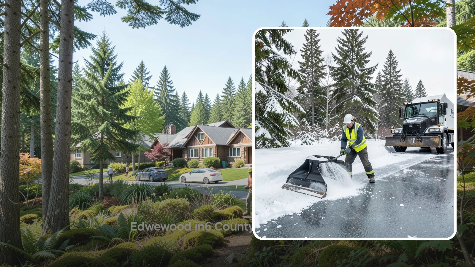 Rock Salt Application in Edgewood, Pierce County, WA - Rock salt application melts existing ice and packed snow on Western Washington pavement once temperatures sit above the low 20s.