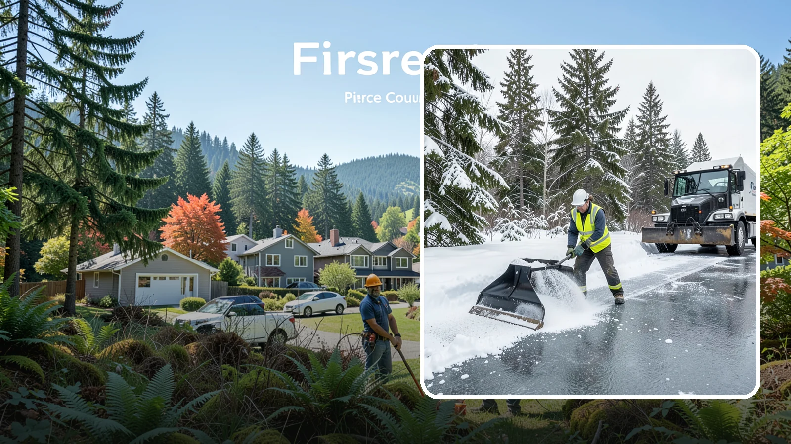Rock Salt Application in Fircrest, Pierce County, WA - Rock salt application melts existing ice and packed snow on Western Washington pavement once temperatures sit above the low 20s.