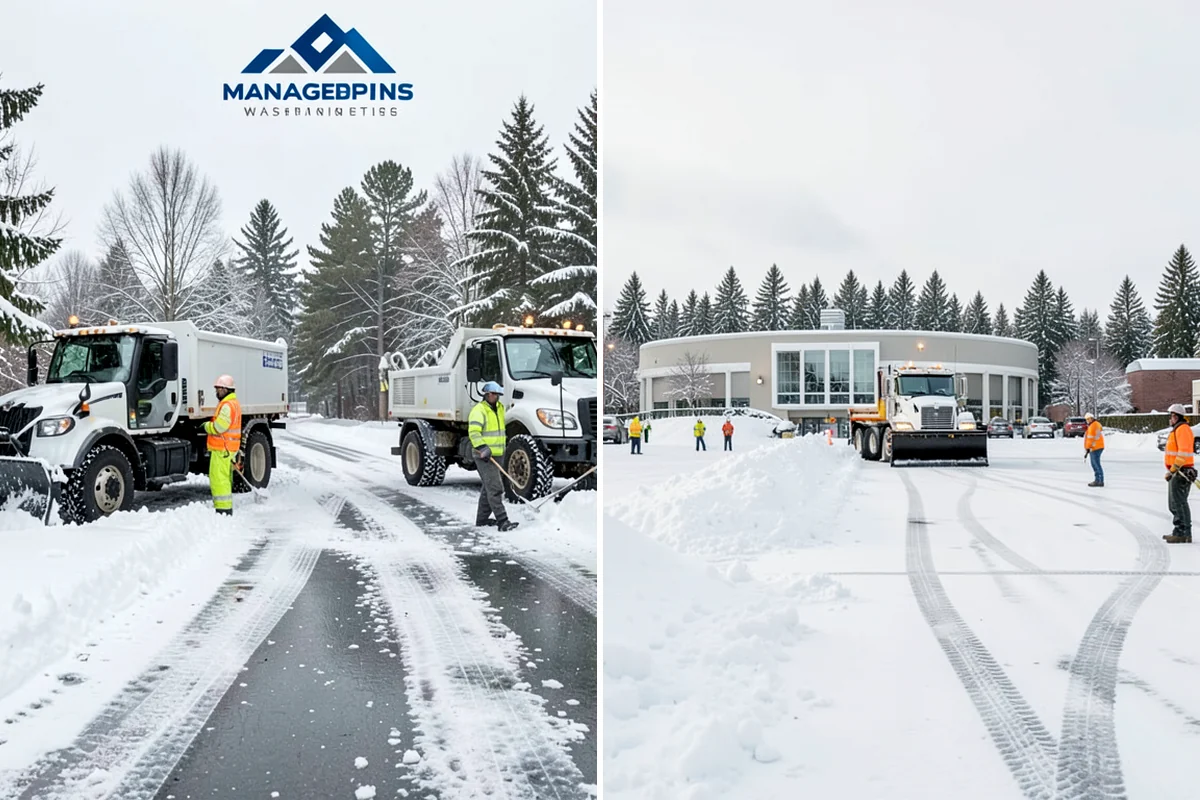 Rock Salt Application in Hunts Point, King County, WA - Clear loose snow by plow or shovel so salt contacts the ice layer directly