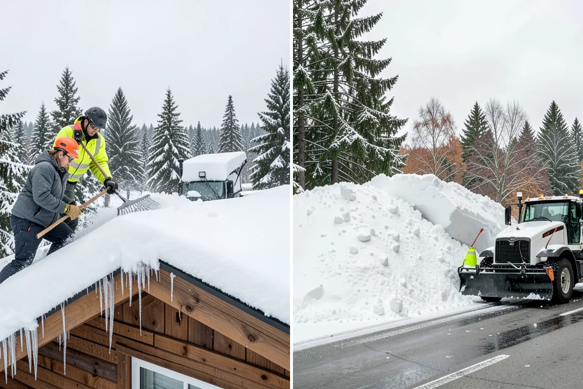 Rock Salt Application in Kenmore, King County, WA - Clear loose snow by plow or shovel so salt contacts the ice layer directly