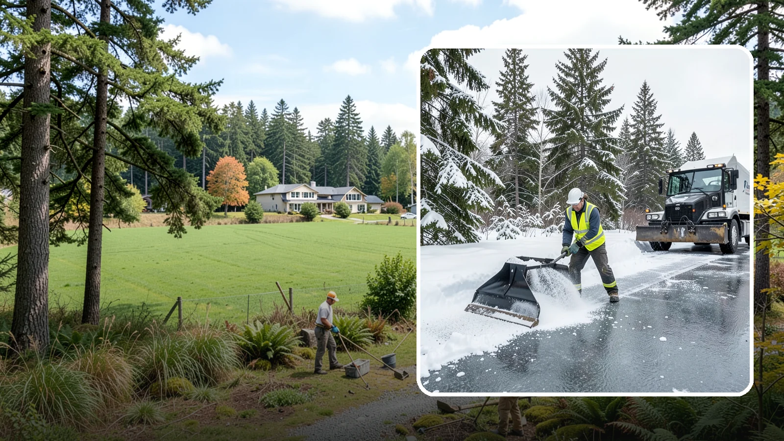Rock Salt Application in Lyman, Skagit County, WA - Rock salt application melts existing ice and packed snow on Western Washington pavement once temperatures sit above the low 20s.