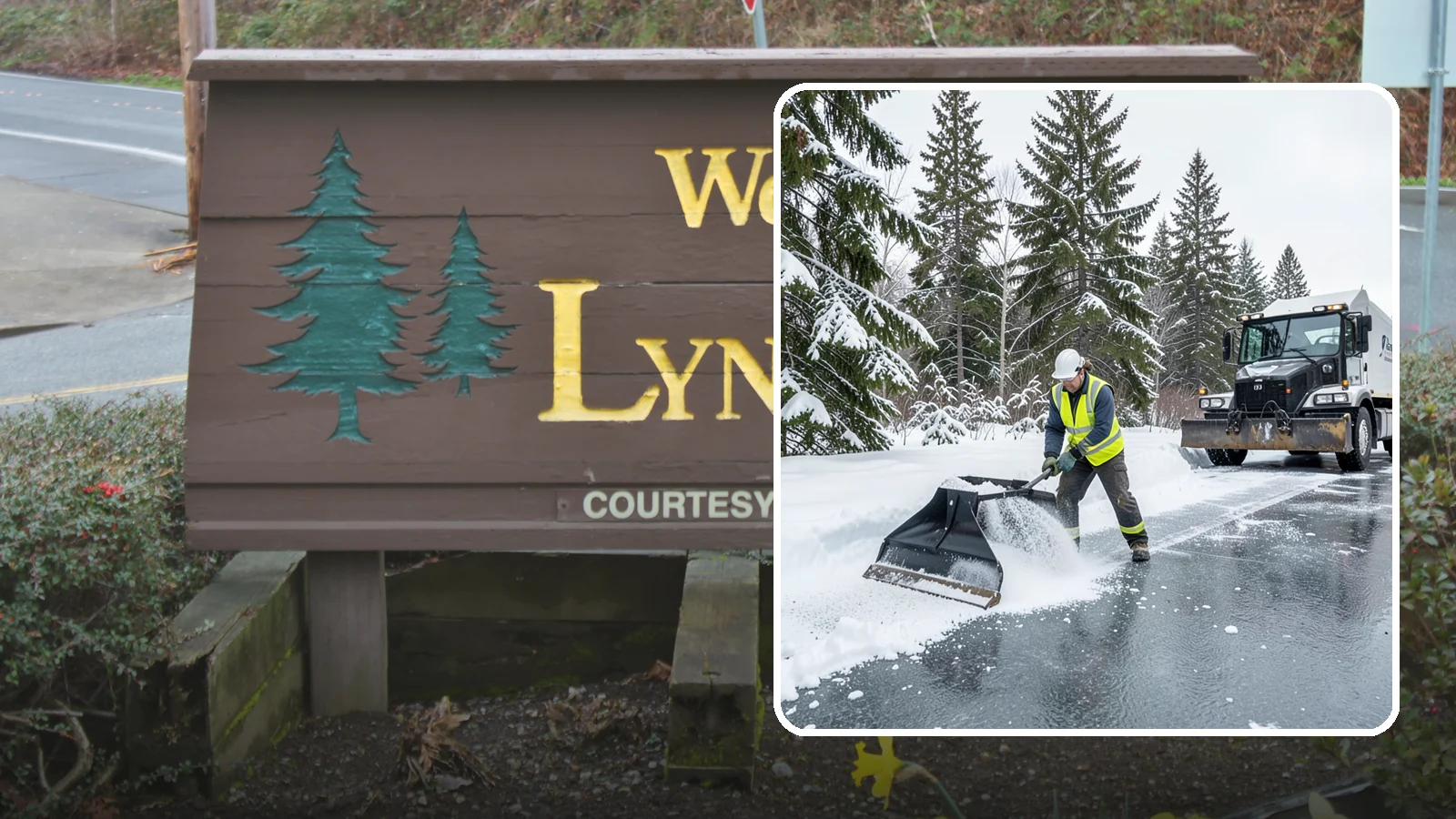 Rock Salt Application in Lynnwood, Snohomish County, WA - Rock salt application melts existing ice and packed snow on Western Washington pavement once temperatures sit above the low 20s.