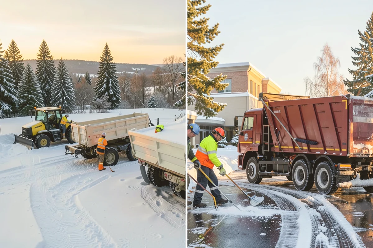 Rock Salt Application in Lynnwood, Snohomish County, WA - Clear loose snow by plow or shovel so salt contacts the ice layer directly