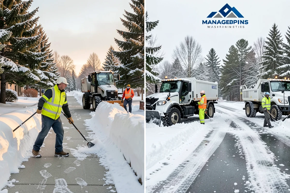 Rock Salt Application in Maple Valley, King County, WA - Clear loose snow by plow or shovel so salt contacts the ice layer directly