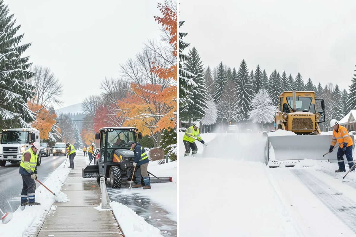 Rock Salt Application in Mountlake Terrace, Snohomish County, WA - Clear loose snow by plow or shovel so salt contacts the ice layer directly