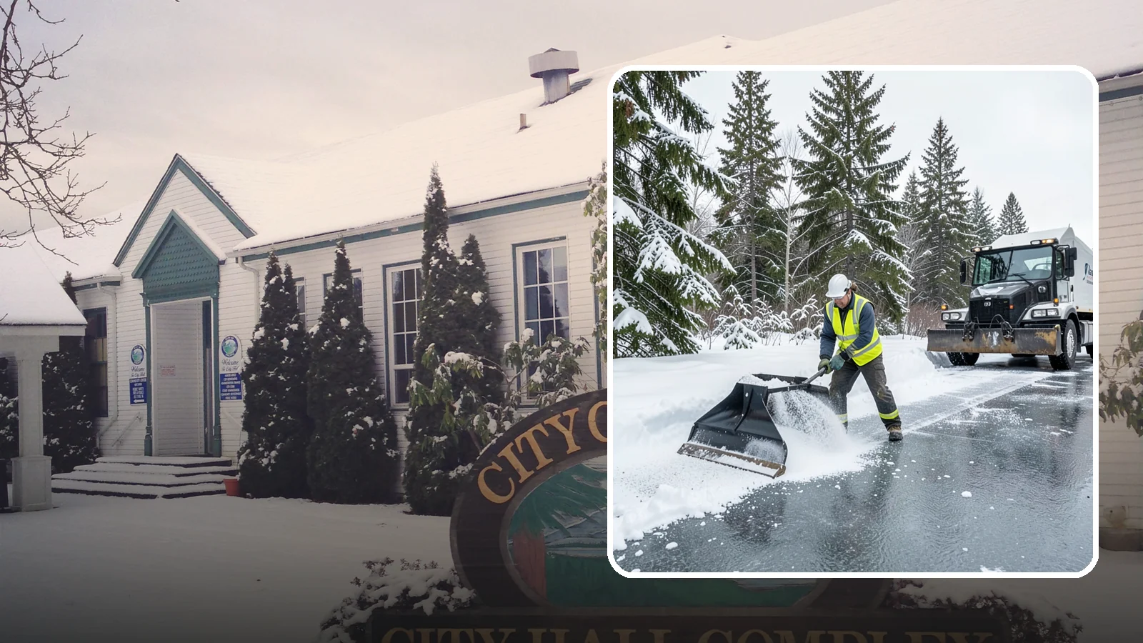 Rock Salt Application in Pacific, King County, WA - Rock salt application melts existing ice and packed snow on Western Washington pavement once temperatures sit above the low 20s.
