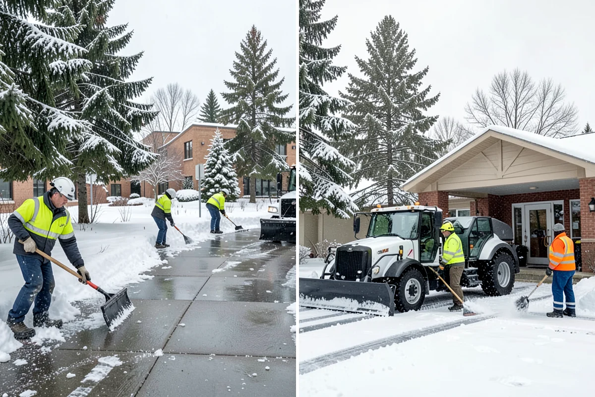 Rock Salt Application in Pacific, King County, WA - Clear loose snow by plow or shovel so salt contacts the ice layer directly