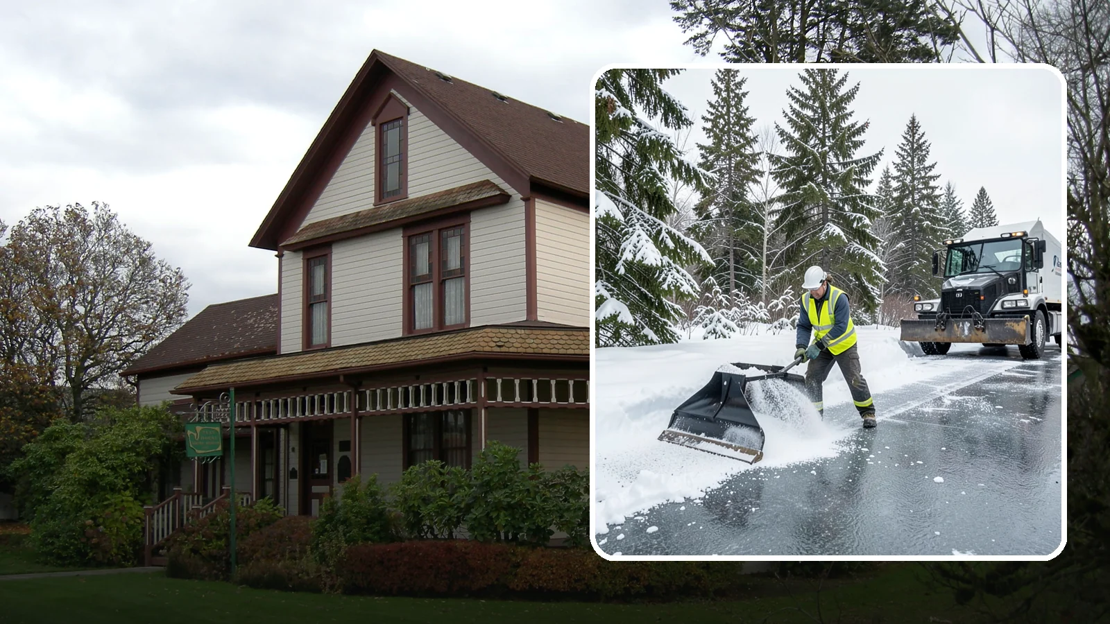 Rock Salt Application in Sumner, Pierce County, WA - Rock salt application melts existing ice and packed snow on Western Washington pavement once temperatures sit above the low 20s.