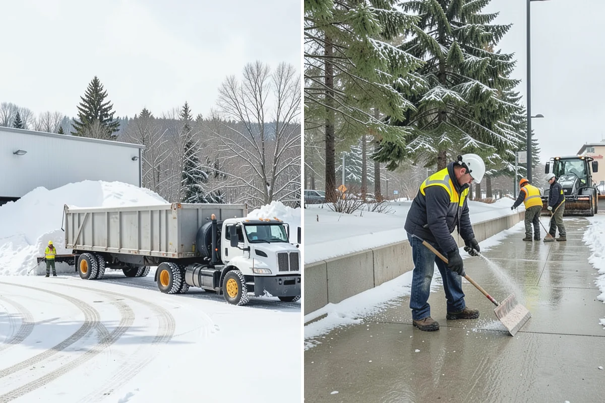 Rock Salt Application in Wilkeson, Pierce County, WA - Clear loose snow by plow or shovel so salt contacts the ice layer directly
