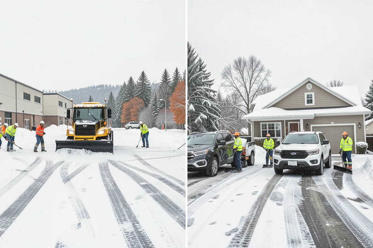 Rock Salt Application in Yarrow Point, King County, WA - Clear loose snow by plow or shovel so salt contacts the ice layer directly