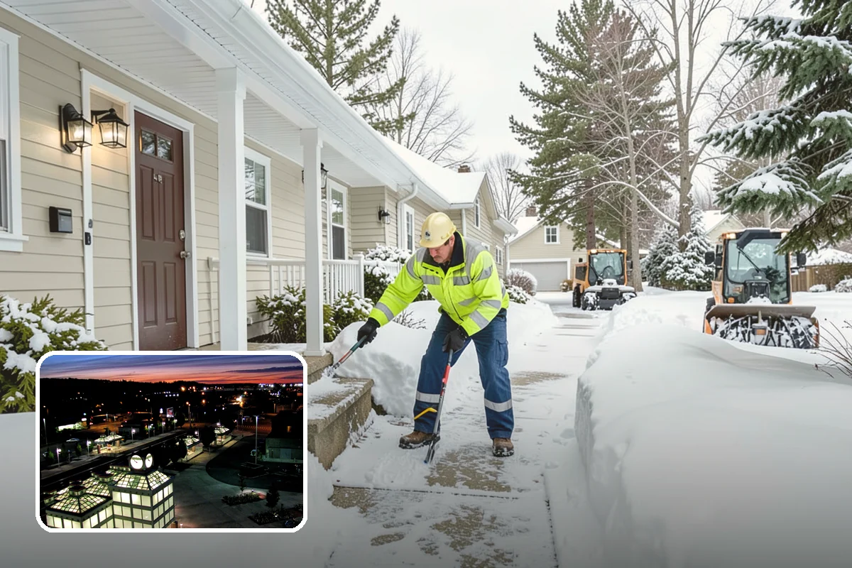 Roof Access Snow Clearing in Auburn, King County, WA - Keeps rooftop equipment serviceable through winter