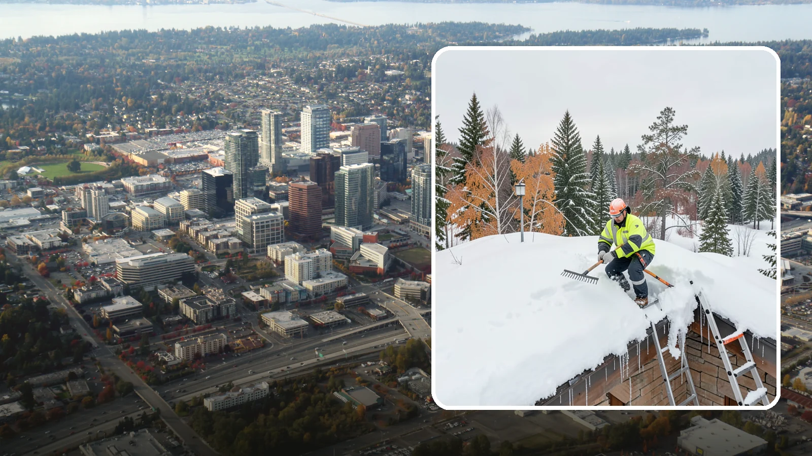 Roof Access Snow Clearing in Bellevue, King County, WA - We clear snow from rooftop access points, ladders, and hatches so maintenance and emergency crews can safely reach equipment...